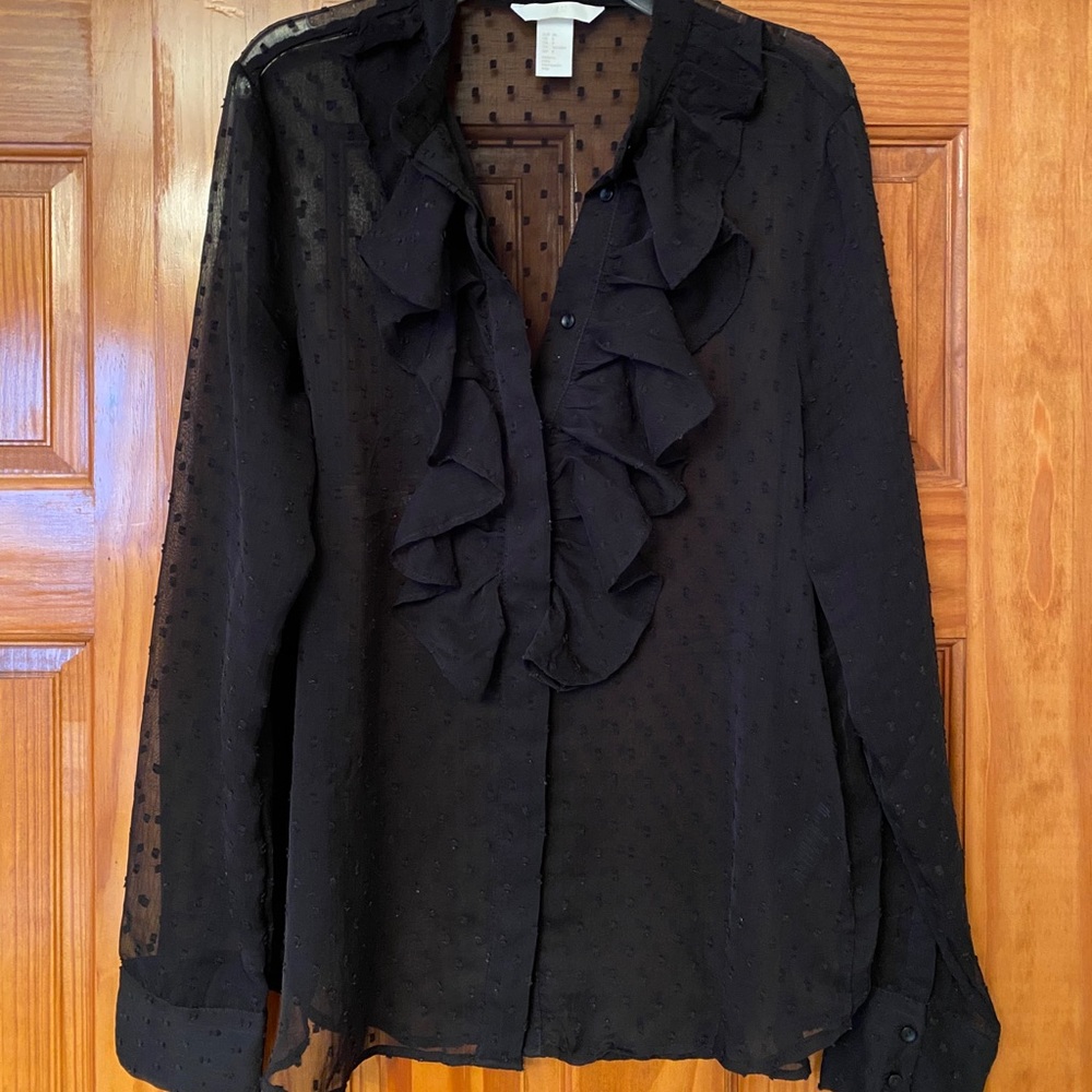 Sheer button up dress shirt